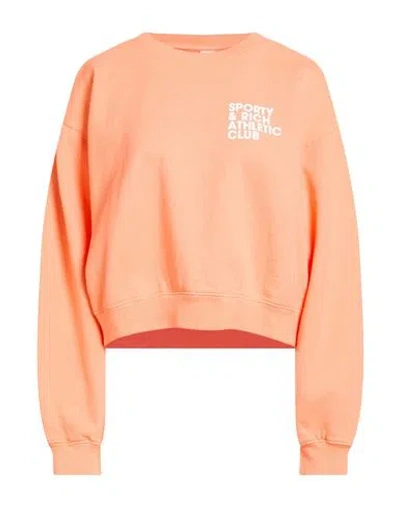 Sporty And Rich Sporty & Rich Woman Sweatshirt Salmon Pink Size Xl Cotton In Orange