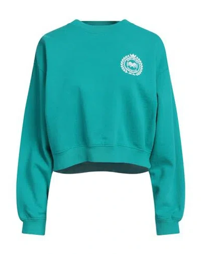 Sporty And Rich Sporty & Rich Woman Sweatshirt Turquoise Size L Cotton In Blue