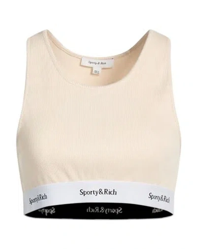 Sporty And Rich Sporty & Rich Woman Top Beige Size L Cotton, Elastane In Neutral