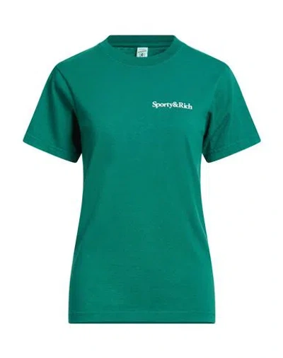 Sporty And Rich Sporty & Rich Woman T-shirt Dark Green Size Xl Cotton