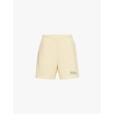 Sporty And Rich Ivy Carlyle Straight-leg Cotton-jersey Shorts In Almond