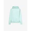 SPORTY AND RICH SPORTY & RICH WOMEN'S BABY BLUE EAT MORE VEGGIES SLOGAN-PRINT COTTON-JERSEY HOODY