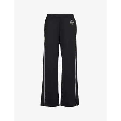 Sporty And Rich Straight-leg Mid-rise Woven Trousers In Black Cream