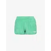 Sporty And Rich Sporty & Rich Women's Clean Mint White X Prince Brand-patch Terry-towelling Cotton-jersey Shorts