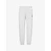 SPORTY AND RICH SPORTY & RICH WOMEN'S HEATHER GRAY BRAND-PATCH CUFFED COTTON-BLEND JERSEY JOGGING BOTTOMS