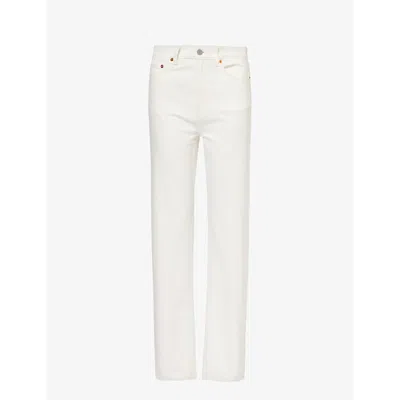 Sporty And Rich Straight-leg High-rise Relaxed-fit Jeans In Off White