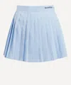 Sporty And Rich Womens Washed Hydrangea Anae Pleated Cotton-poplin Mini Skirt