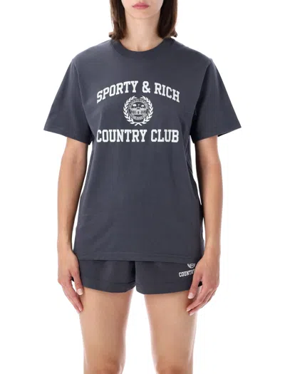 Sporty And Rich Sporty & Rich Women's Sporty Polo T-shirt In Carbon Choco