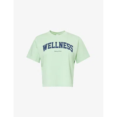 Sporty And Rich Wellness Cropped Cotton-jersey T-shirt In Thyme