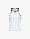 Sporty And Rich Src Ribbed Tank Top In White Black