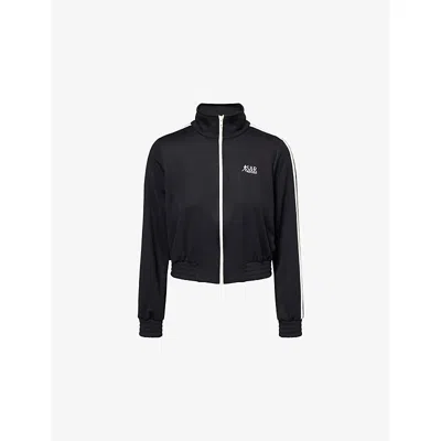 Sporty And Rich Womens Black Sports Elio Embroidered-logo Woven Track Jacket Xl