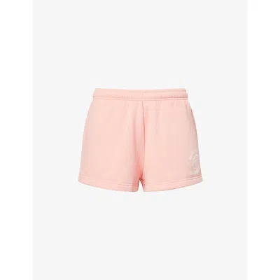 Sporty And Rich Womens Relaxed-fit Lounge Cotton-blend Shorts Carnation In Pink