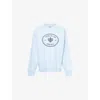 Sporty And Rich Womens Ciel Eden Crest Cotton Sweatshirt In Blue
