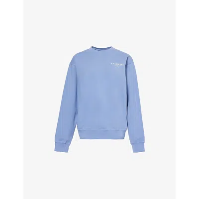 Sporty And Rich Womens Colony Blue Wimbledon Round-neck Cotton-jersey Sweatshirt