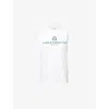 Sporty And Rich Womens Country Brand-print Cotton-jersey T-shirt White In White