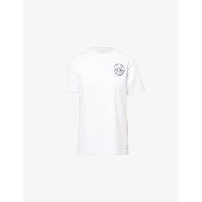 Sporty And Rich Womens Country Brand-print Cotton-jersey T-shirt White