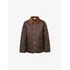 Sporty And Rich Womens Country Embroidered-branding Quilted Jacket Chocolate