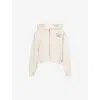 Sporty And Rich Womens Bh Riding Club Soft Cropped Cotton-jersey Hoody Cream In Cream