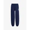 Sporty And Rich Womens Dark Navy Bh Crest Soft Elasticated-cuffs Cotton-blend Jogging Bottoms In Dark Navy