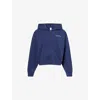 Sporty And Rich Womens Dark Navy Eden Crest Cotton Hoodie In Blue