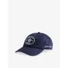 Sporty And Rich Womens Dark Navy Eden Crest Embroidered Cotton Baseball Cap In Blue