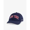 Sporty And Rich Womens New York Ivy Logo-embroidery Cotton-twill Cap Dark Navy In Dark Navy