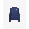 Sporty And Rich Womens Dark Navy Royal Club Crewneck Cotton-jersey Sweatshirt Xxl