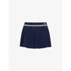 Sporty And Rich Womens Dark Navy Src Logo Abigail Woven Mini Skirt In Blue