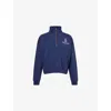 Sporty And Rich Womens Vendome High-neck Cotton-jersey Sweatshirt Dark Navy In Dark Navy