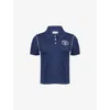 Sporty And Rich Womens Dark Navy White Eden Crest Cotton-pique Polo Shirt Xs In Blue