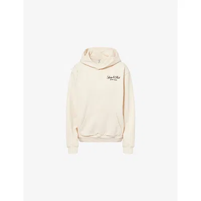 Sporty And Rich Womens Sporty & Rich Farm Script Logo-embroidered Cotton Hoody In Brown