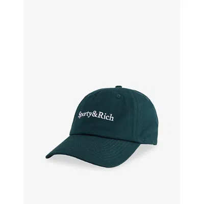Sporty And Rich Womens Forest Logo-embroidered Cotton Baseball Cap In Green