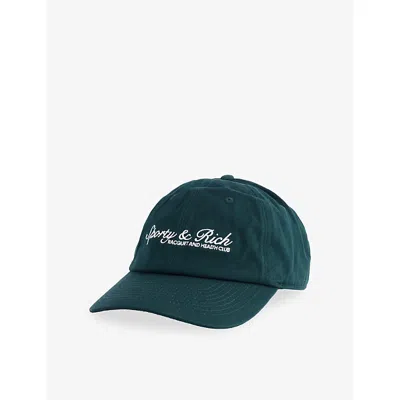 Sporty And Rich Womens Forest Syracuse Logo-embroidered Cotton Baseball Cap In Green