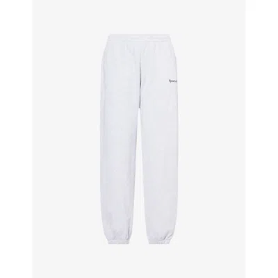 Sporty And Rich Womens Heather Gray Run Club Cotton Jogging Bottoms In White