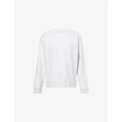 Sporty And Rich Womens Heather Gray Runner Round-neck Cotton-blend Sweatshirt