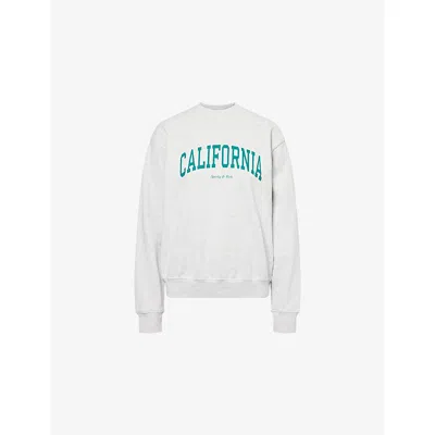 Sporty And Rich Womens Heather Gray Sports California Cotton-jersey Sweatshirt
