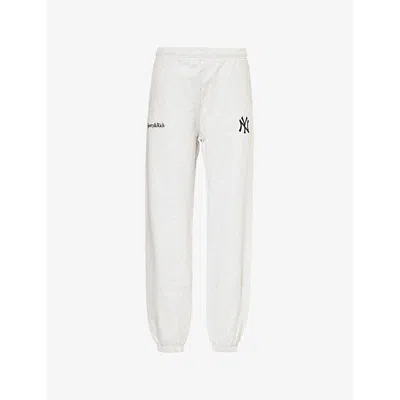 Sporty And Rich Womens Heather Gray Sporty & Rich For '47 X The New York Yankees Brand-embroidery Cotton-jersey Jogg