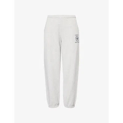 Sporty And Rich Womens Heather Gray Sporty & Rich X Le Bristol Paris Bristol Crest Cotton-blend Jogging Bottoms