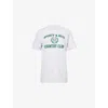 Sporty And Rich Womens Heather Gray Varsity Crest Printed Cotton-blend T-shirt In Heather Gray