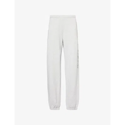 Sporty And Rich Womens Ivy Health Brand-print Cotton-blend Jogging Bottoms Heather Gray