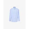 Sporty And Rich Womens Embroidered-logo Striped Cotton Shirt Light Blue Striped In Blue
