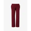 Sporty And Rich Womens Merlot Wide-leg Embroidered-logo Cashmere-and-wool Jogging Bottoms In Burgundy