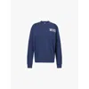 Sporty And Rich Womens Finish Line Round-neck Cotton-jersey Sweatshirt Navy In Navy