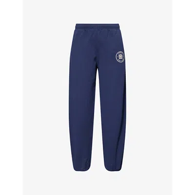Sporty And Rich Womens Navy Sporty & Rich X Le Bristol Paris Bristol 100th Crest Cotton-jersey Jogging Bottoms Xl