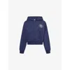 Sporty And Rich Womens Navy Sporty & Rich X Le Bristol Paris Bristol Crop Zip Hoodie In Navy