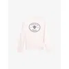 Sporty And Rich Womens Pink Dolphin Eden Crest Cotton Sweatshirt