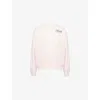 Sporty And Rich Womens Pink Dolphin Health Script Crewneck Cotton-jersey Sweatshirt In Pink