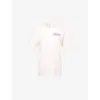 Sporty And Rich Womens Health Script Round-neck Cotton-jersey T-shirt Pink Dolphin Xl In Pink