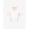 Sporty And Rich Womens Src Terry Striped Cotton Polo Shirt Pink Dolphin Striped In Pattern