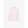 Sporty And Rich Womens Pink White Thin Stripe Eden Script Striped Relaxed-fit Cotton Shirt In Pink
